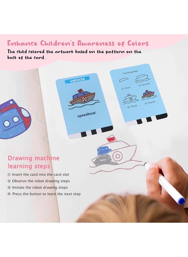 روبوت رسم تعليمي تفاعلي للأطفال - لعبة تعليمية من مونتيسوري مع 100 بطاقة كلمة، تفاعل صوتي، روبوت ذكي، مناسب للأعمار من 3 سنوات فما فوق - Image 3